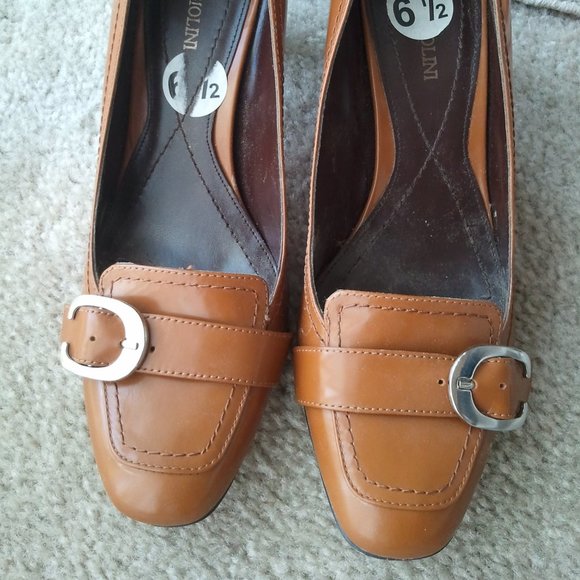 Enzo Angiolini 6.5 Tan 3" Leather Stacked Heel - Picture 7 of 7